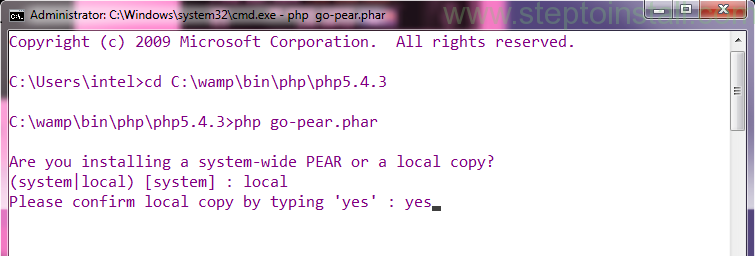 Install PEAR with wamp server on windows 7 or windows 8 - steptoinstall